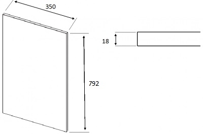 Matt Dove Grey Canterbury Square End Panel (792mm W x 350mm H x 18mm)