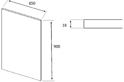 Alabaster Pisa Square End Panel (900mm W x 650mm H x 18mm)
