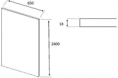 Supermatt Cashmere Ashford Square End Panel (2400mm W x 650mm H x18mm)