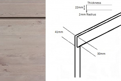 Wooden Handleless Kitchen Cupboard Doors Woodgrain Hemlock