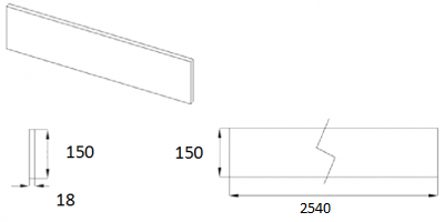 Supermatt Cashmere Ashford Plinth 2540mm W x 150mm H
